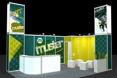 Example corner stand 6 × 4 m